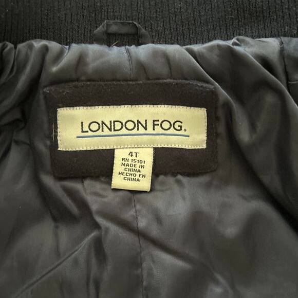 LONDON FOG Kids Unisex Navy Blue Classic Double-Breasted Fully Lined Peacoat 4T - Picture 3 of 8